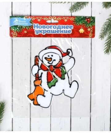 Новогоднее украшение: наклейка на окно гелевая, арт. YCI0418105