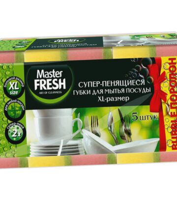 Губки для посуды (bubble-поролон) микс 5шт "MASTER FRESH"