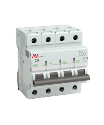 Выключатель автоматический модульный 4п C 25А 6кА AV-6 AVERES EKF mcb6-4-25C-av