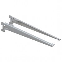 Кронштейн 1-ряд, 480мм Г-образный для ЛДСП,серебро (комплект 2 шт)