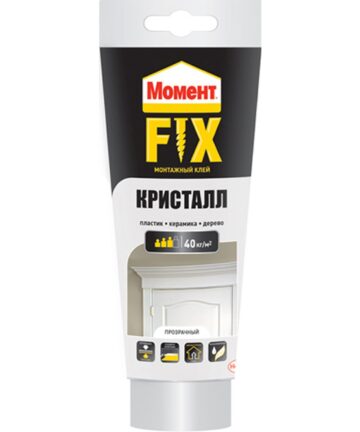 КЛЕЙ МОМЕНТ МОНТАЖНЫЙ FIX КРИСТАЛЛ ПРОЗРАЧНЫЙ 185 Г ХЕНКЕЛЬ