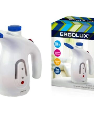 Отпариватель ERGOLUX ELX-GS01-C35 800Вт, резервуар 200мл, 2 щетки в компл., бело-синий 90059
