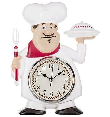ЧАСЫ НАСТЕННЫЕ КВАРЦЕВЫЕ "CHEF KITCHEN" 30*19*5 СМ.ДИАМЕТР ЦИФЕРБЛАТА=10 СМ. 220-119