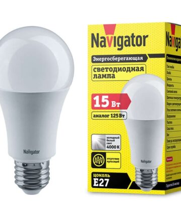 Лампа светодиодная 71 365 NLL-A60-15-230-4K-E27 Navigator 71365 грушевидная