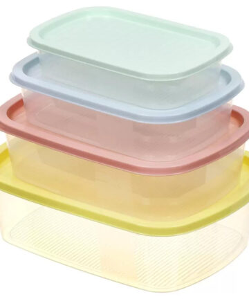 Набор пищевых контейнеров "Пастель Умничка" 4шт (0,5/1/1,6/2,3л), пластик МУЛЬТИПЛАСТ MPU814 в ассор