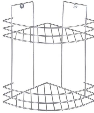 Полка для ванной металл 2 яруса, угловая, 22*22*38см, хром ПУ-пр-002