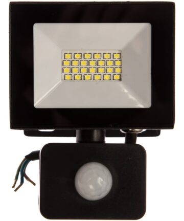 Ultraflash LFL-2002S C02 черный LED прожектор c датчиком, 20Вт, 6500K 13329