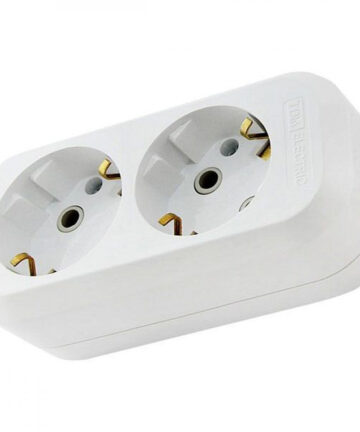 Колодка розеточная 2 гнезда 2П+З 16А 250В белая TDM SQ1806-0015