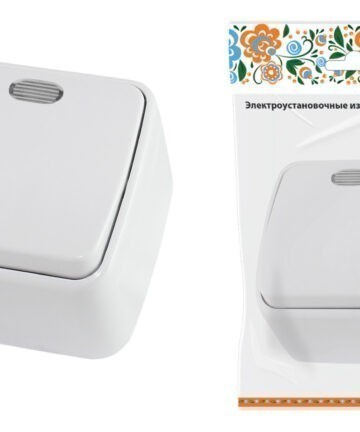 Выключатель 1 кл.открытой установки с подсветкой IP20 10A белый "Дача" Народная SQ1824-0005