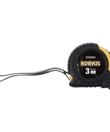 Рулетка обрезиненный корпус 3м*16мм KORVUS 2500903