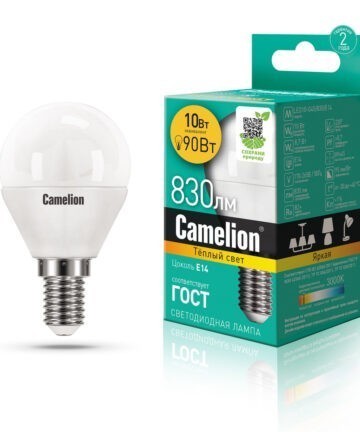 Camelion LED10-G45/830/E14 (Эл.лампа светодиодная 10Вт 220В) 13565