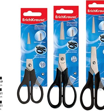 Ножницы ErichKrause® Standart 13,5см. черный ЕК21919