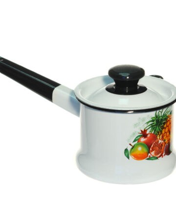 Ковш эмал 1,0л, металл.крышка КМЗ 90204-072/4 в ассортименте